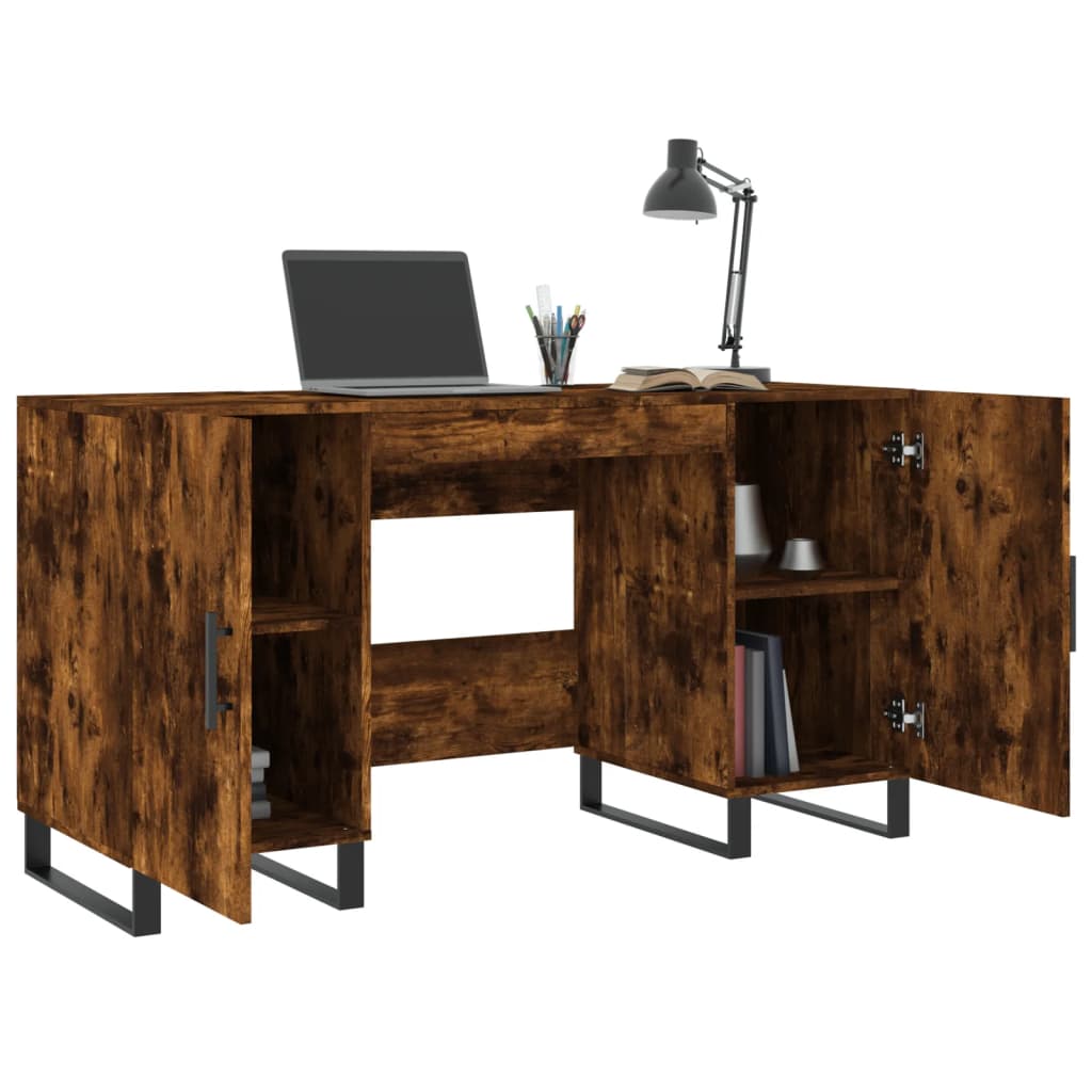 Writing desk, smoked oak, 140x50x75cm, treated wood