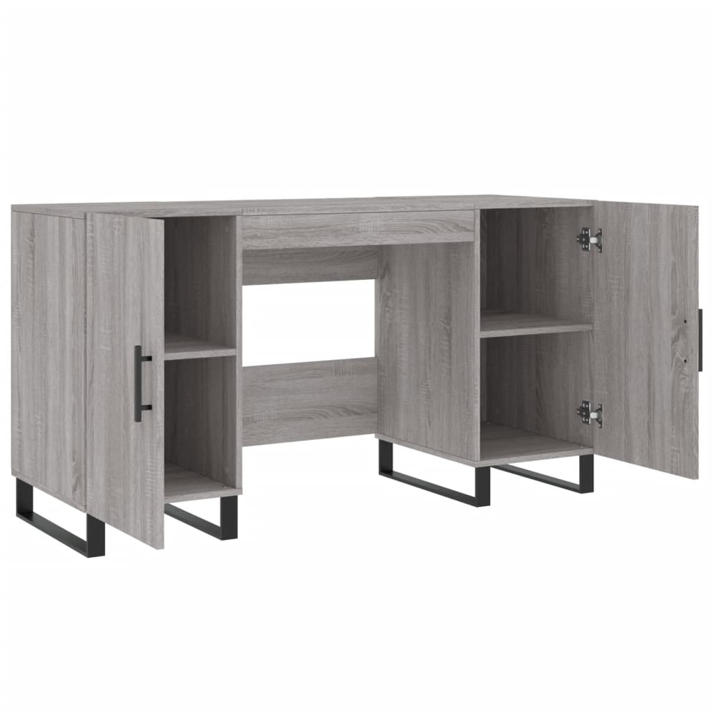 Desk, gray oak, 140x50x75cm, engineered wood