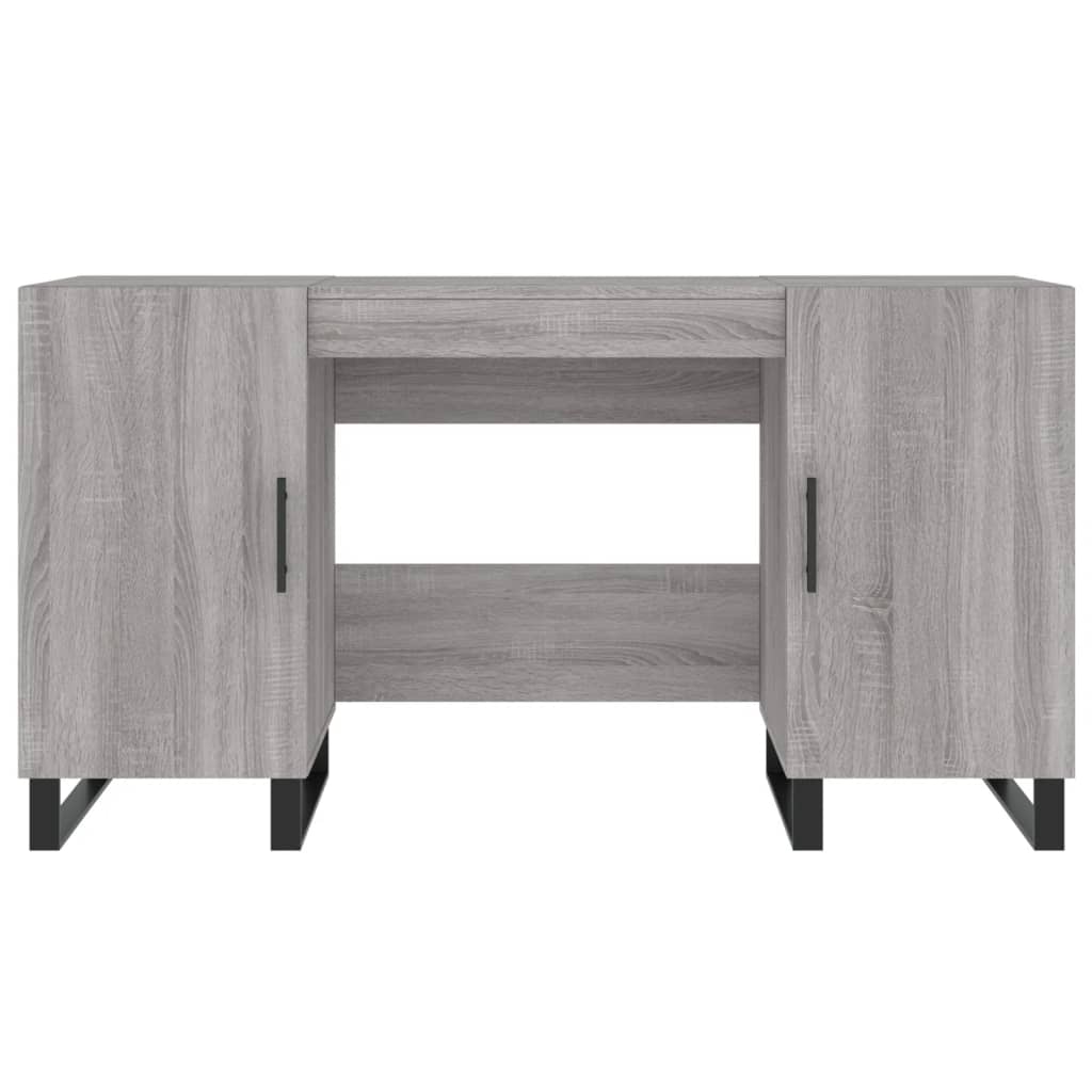 Desk, gray oak, 140x50x75cm, engineered wood