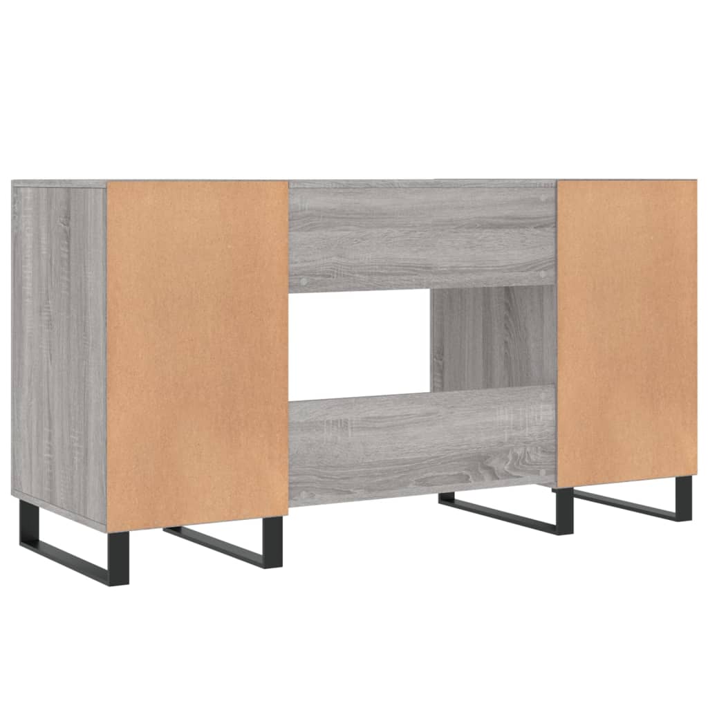 Desk, gray oak, 140x50x75cm, engineered wood