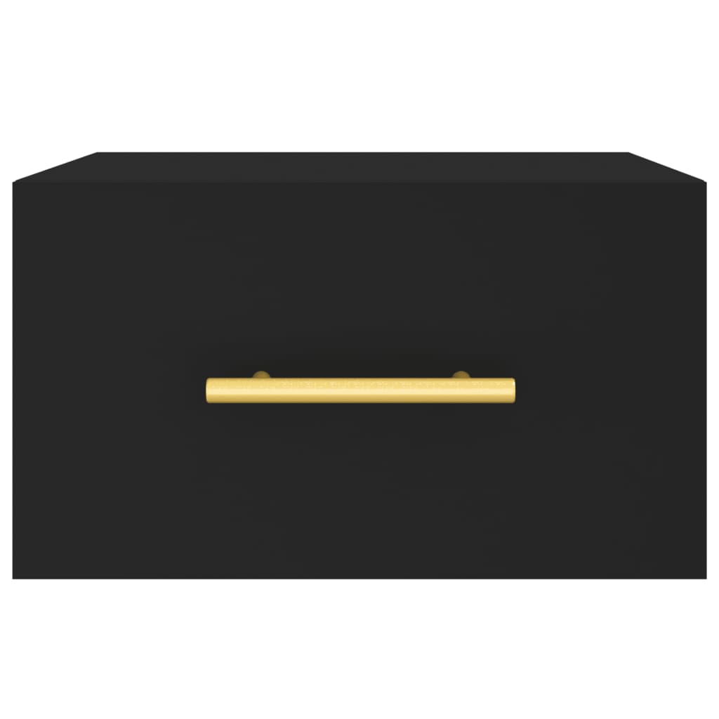 Wall-mounted nightstand, black, 35x35x20cm