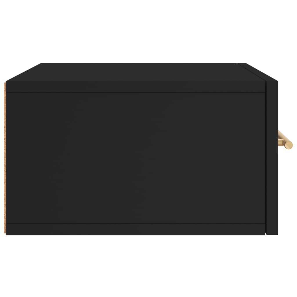 Wall-mounted nightstand, black, 35x35x20cm
