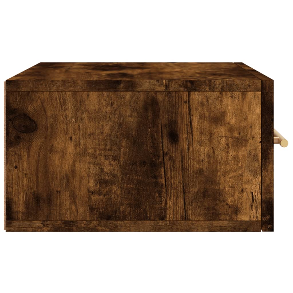 Wall-mounted bedside table, smoked, 35x35x20cm
