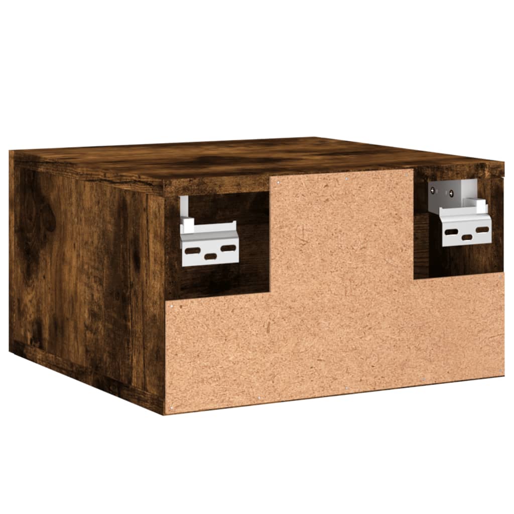 Wall-mounted bedside table, smoked, 35x35x20cm