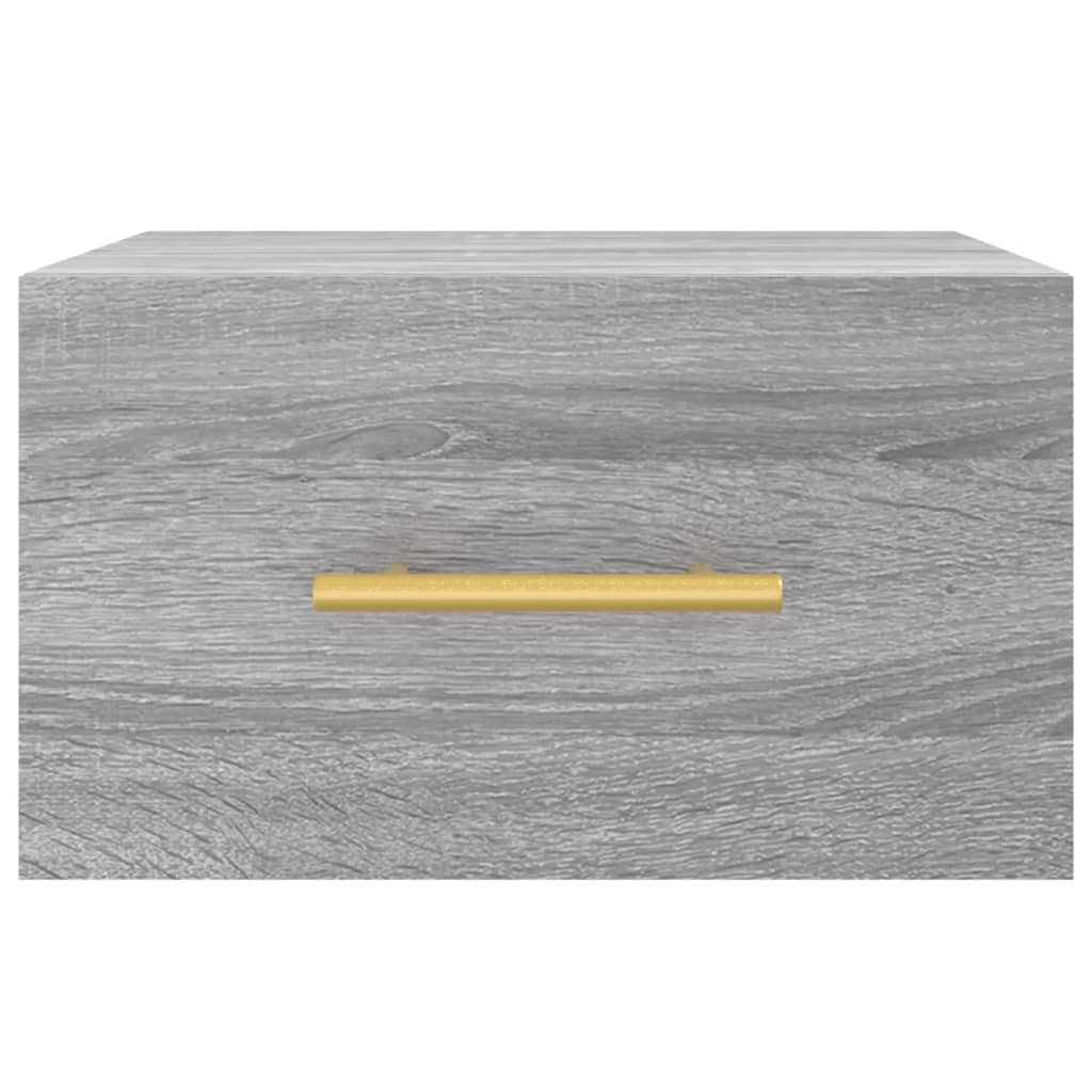Wall-mounted bedside table, grey, 35x35x20cm