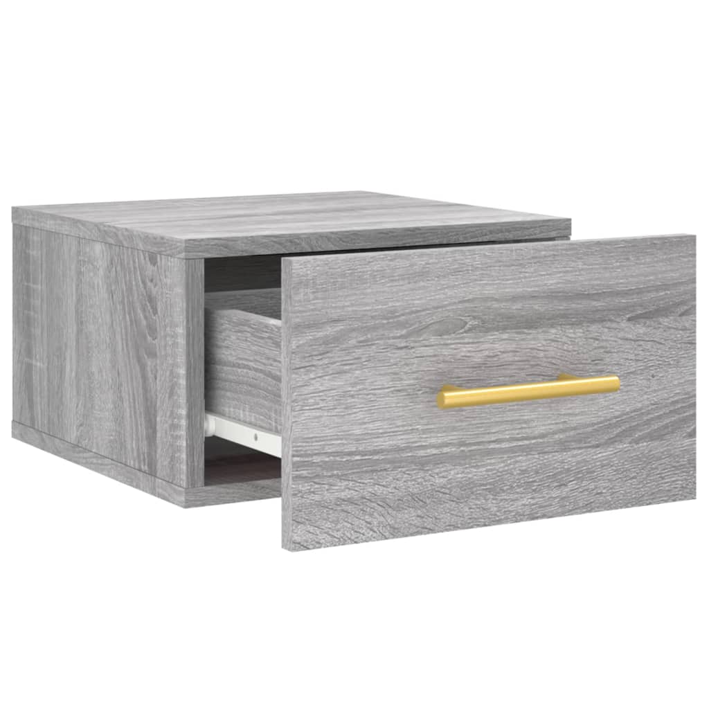 Wall-mounted bedside table, grey, 35x35x20cm