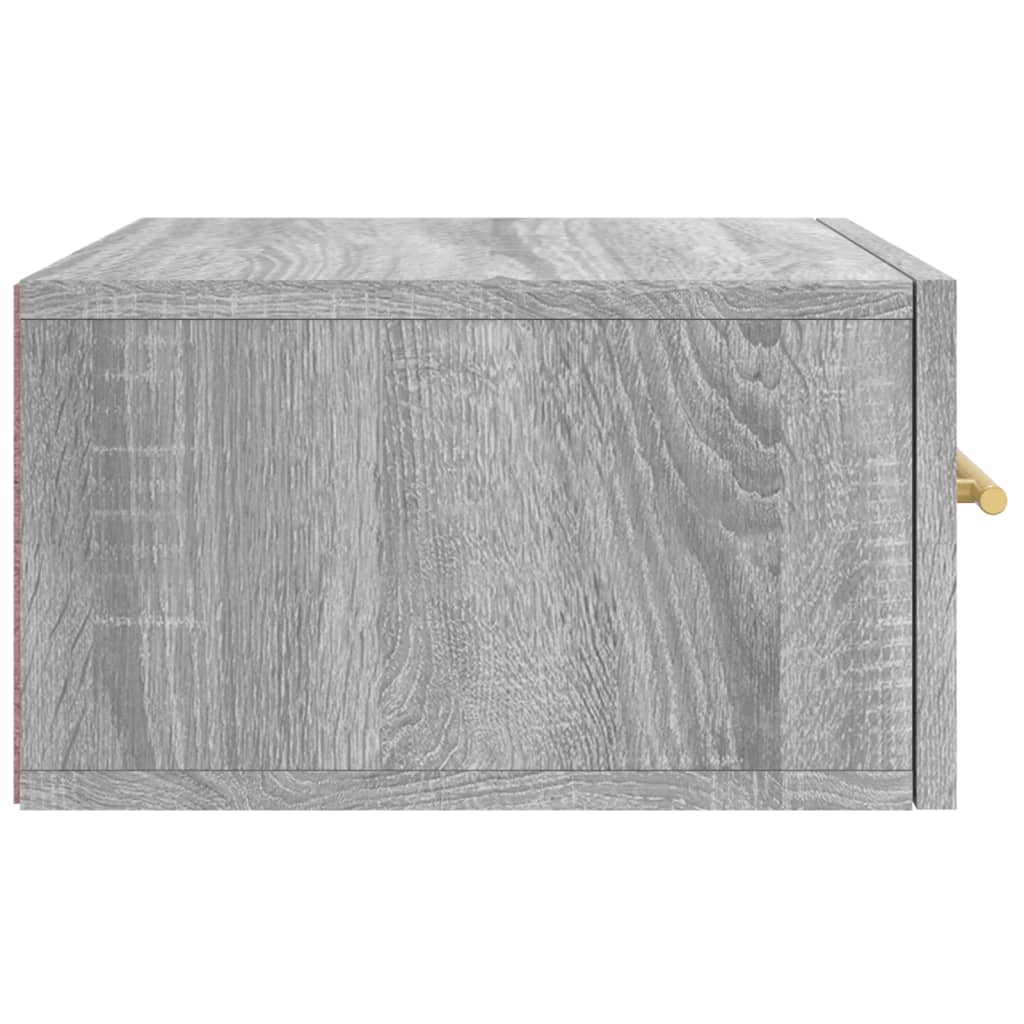 Wall-mounted bedside table, grey, 35x35x20cm