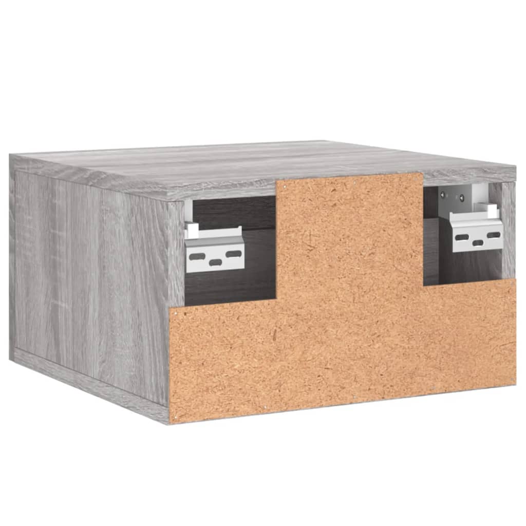 Wall-mounted bedside table, grey, 35x35x20cm