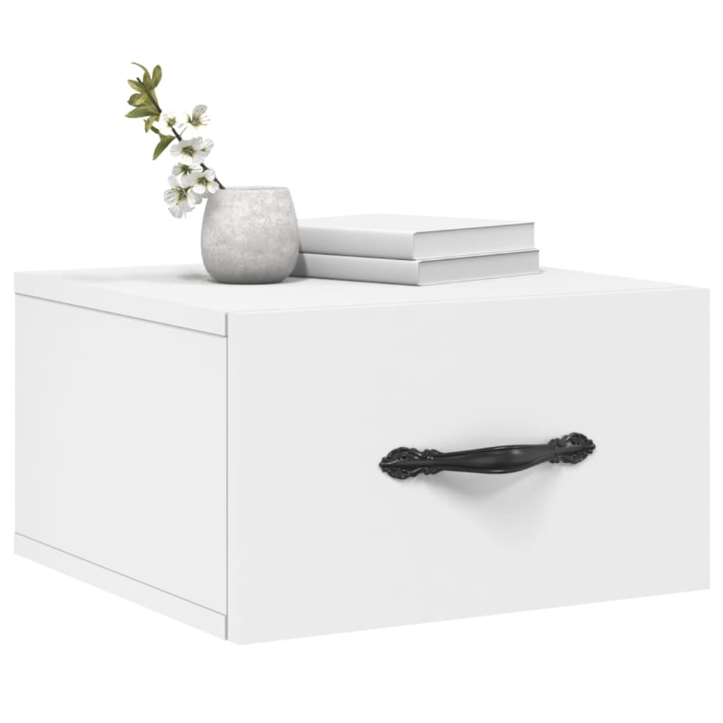 Wall-mounted nightstands, 2 pcs., white, 35x35x20cm