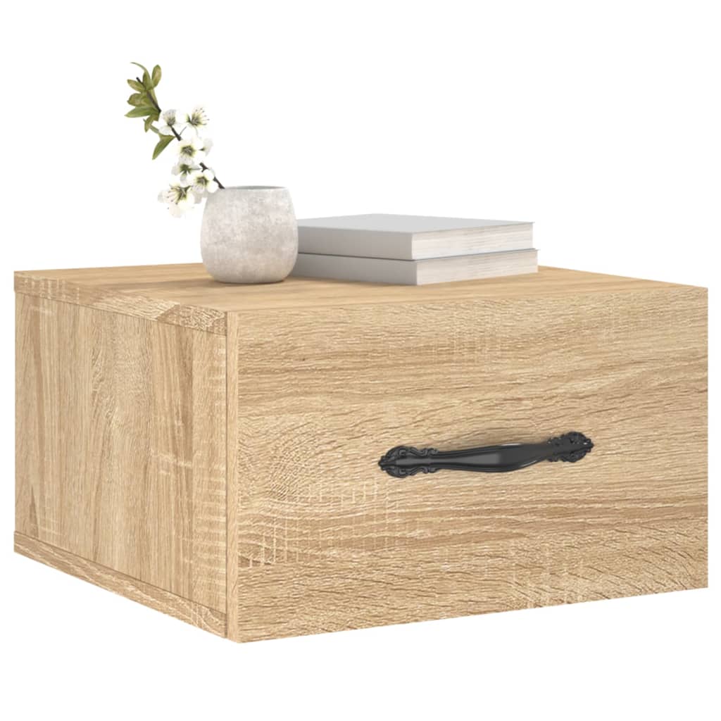 Wall-mounted nightstands, 2 pcs., Sonoma oak, 35x35x20 cm