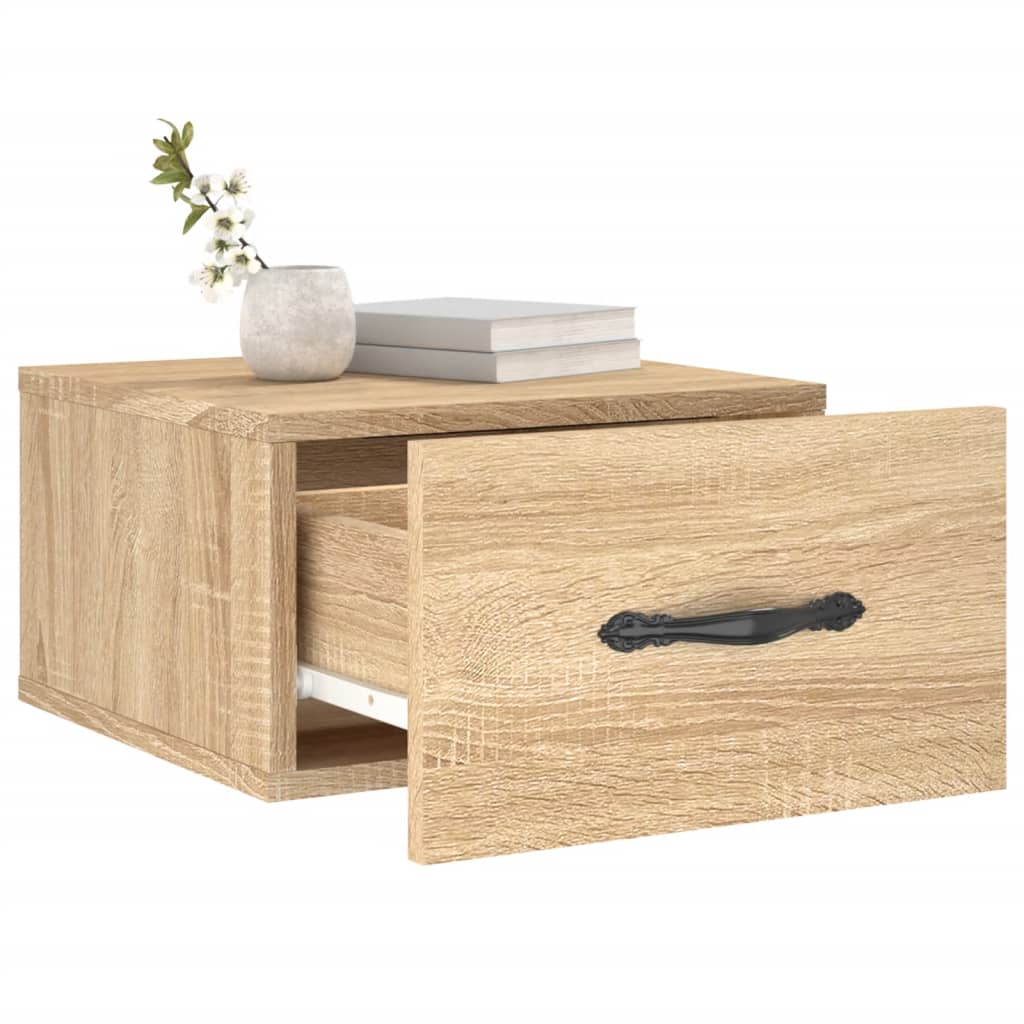 Wall-mounted nightstands, 2 pcs., Sonoma oak, 35x35x20 cm