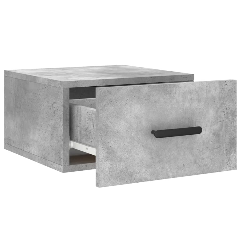 Wall-mounted nightstand, concrete, 35x35x20cm