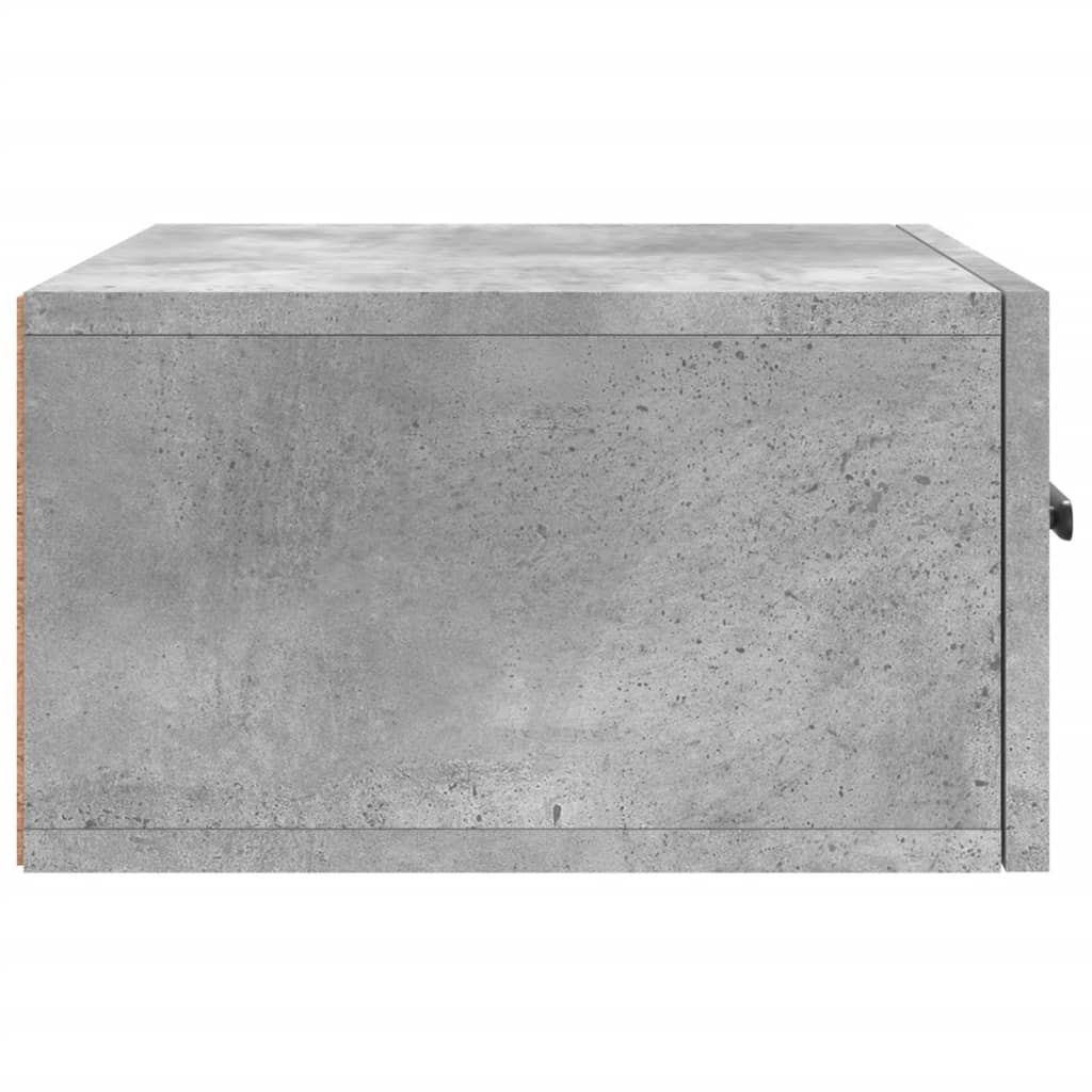 Wall-mounted nightstand, concrete, 35x35x20cm