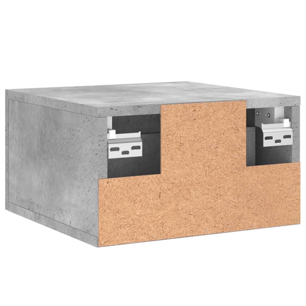 Wall-mounted nightstand, concrete, 35x35x20cm