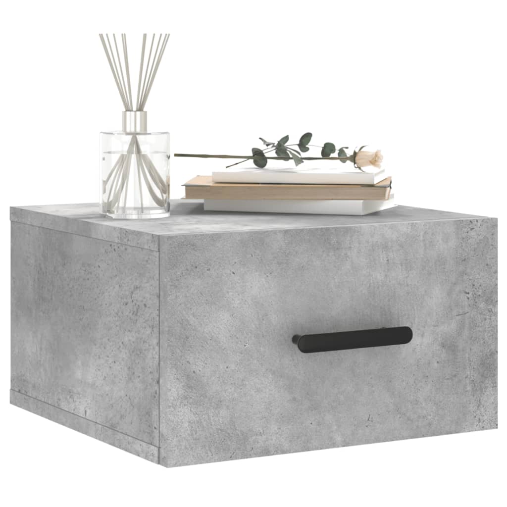 Wall-mounted nightstands, 2 pcs., concrete gray, 35x35x20 cm