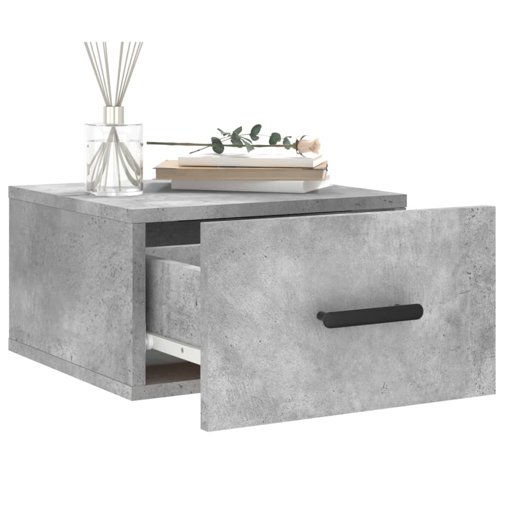 Wall-mounted nightstands, 2 pcs., concrete gray, 35x35x20 cm