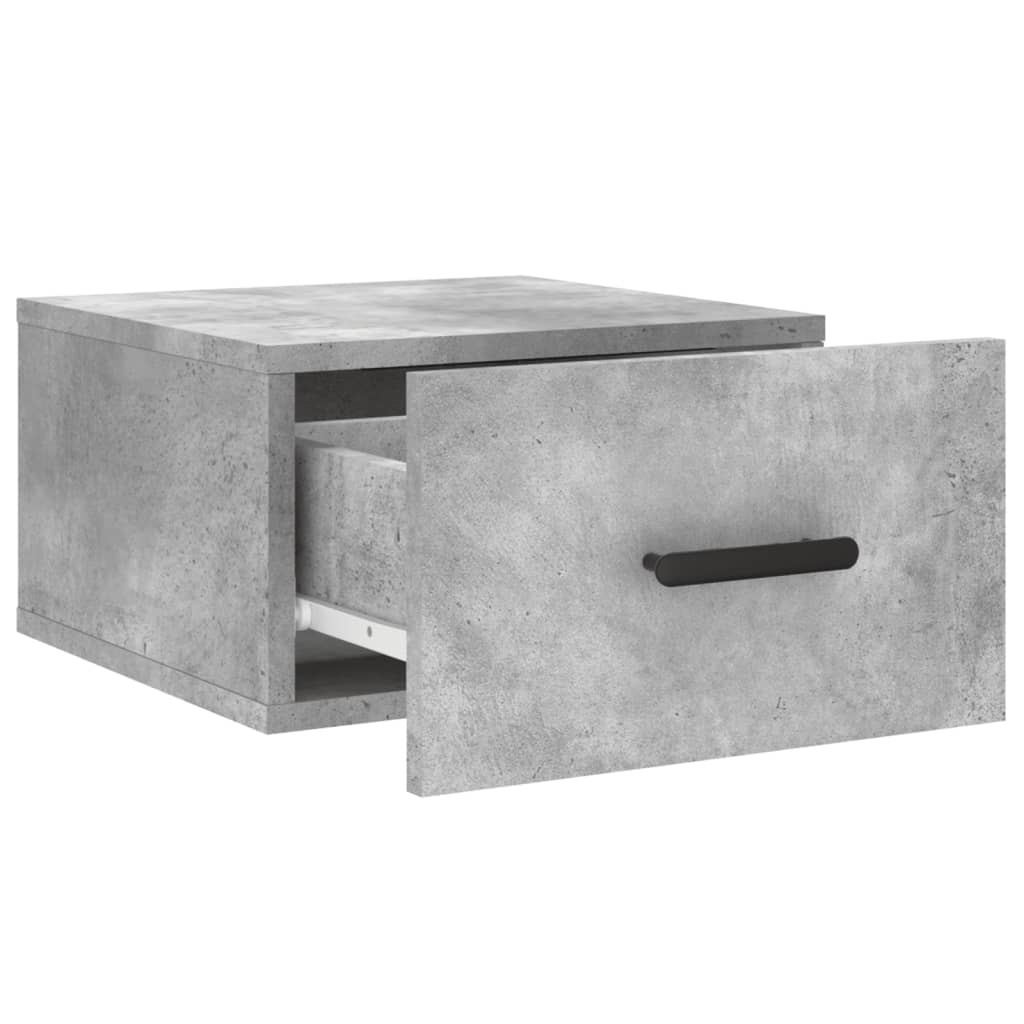 Wall-mounted nightstands, 2 pcs., concrete gray, 35x35x20 cm