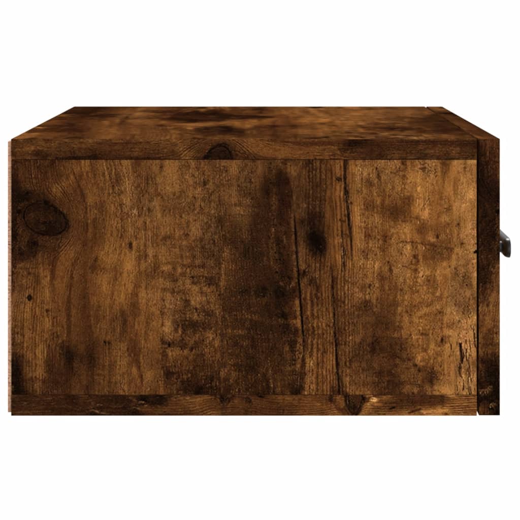 Wall-mounted bedside table, smoked, 35x35x20cm