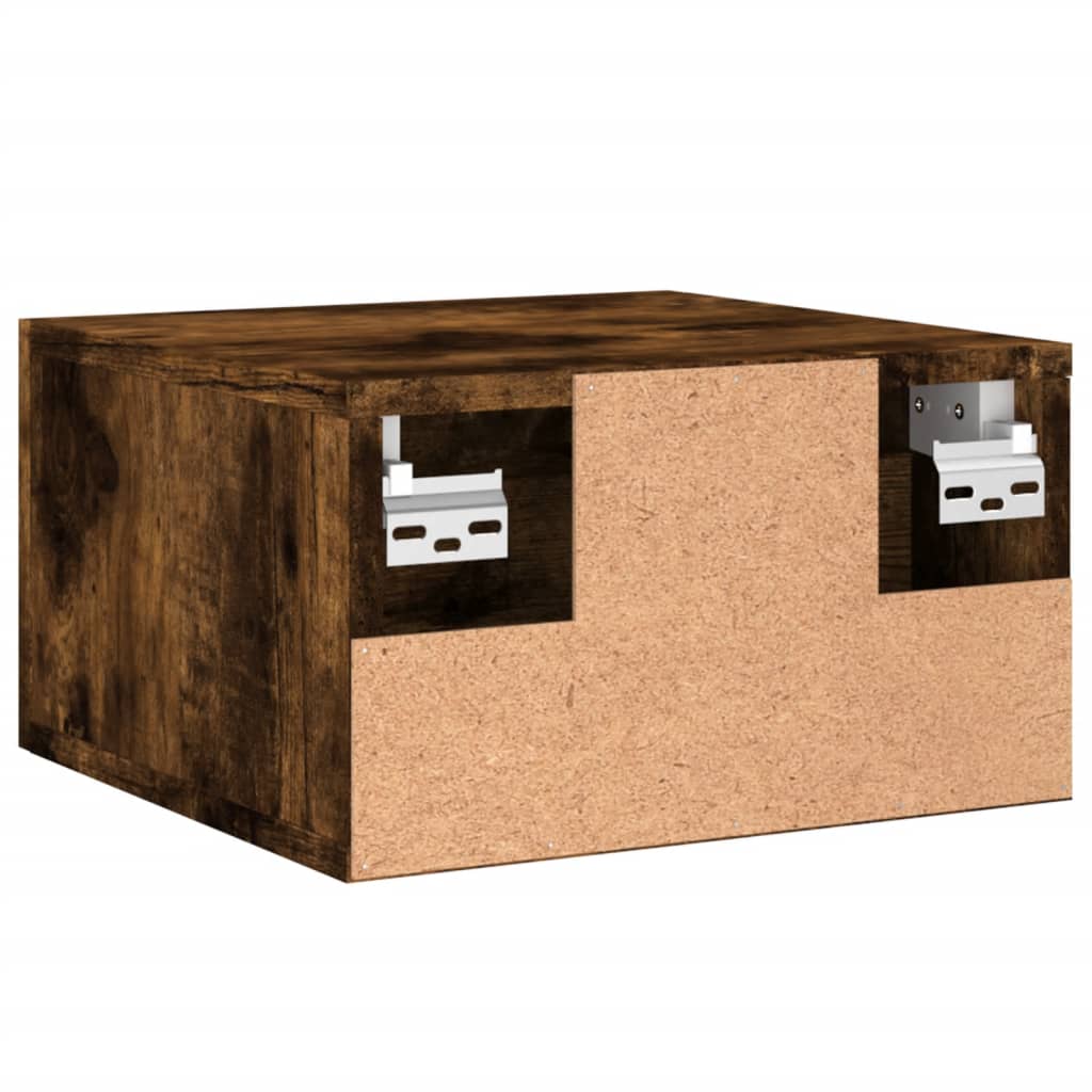 Wall-mounted bedside table, smoked, 35x35x20cm