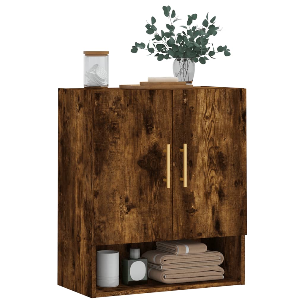 Wall cabinet, smoked oak, 60x31x70cm, engineered wood