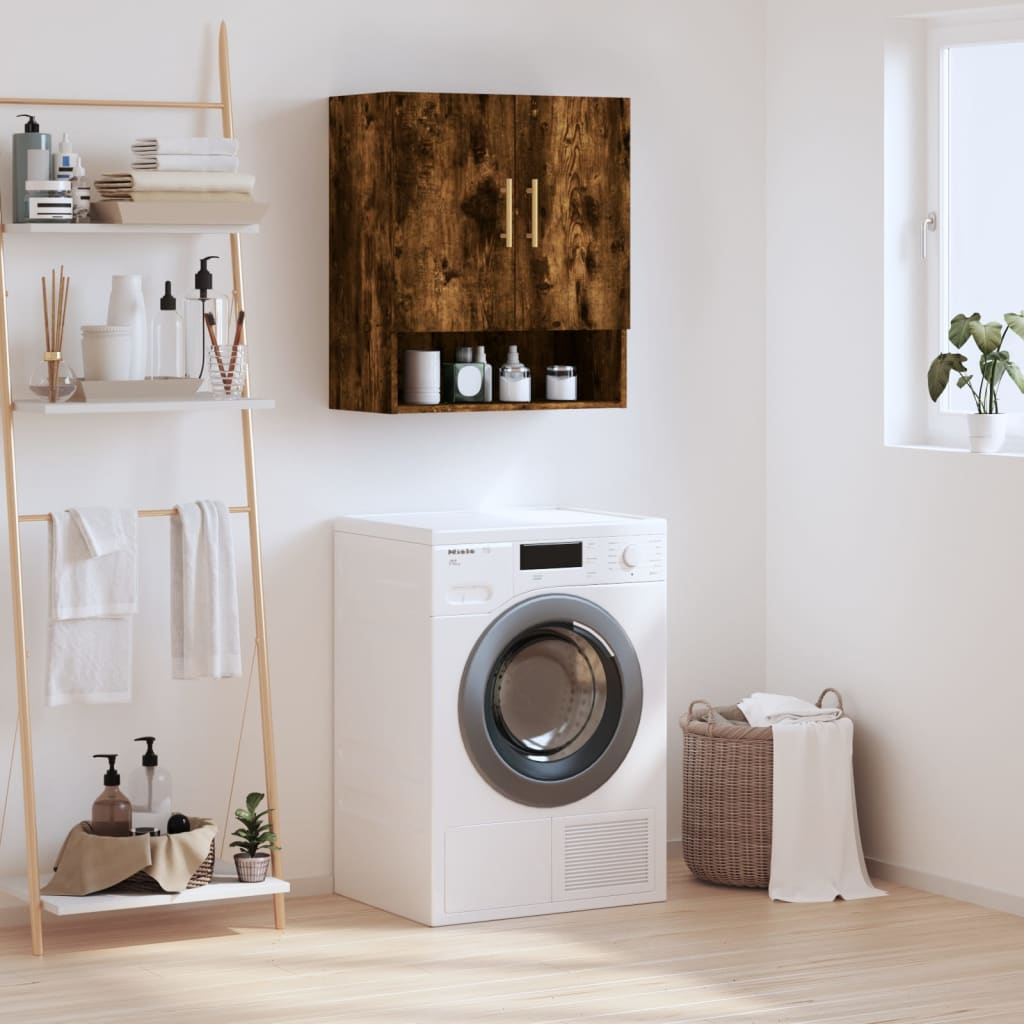 Wall cabinet, smoked oak, 60x31x70cm, engineered wood