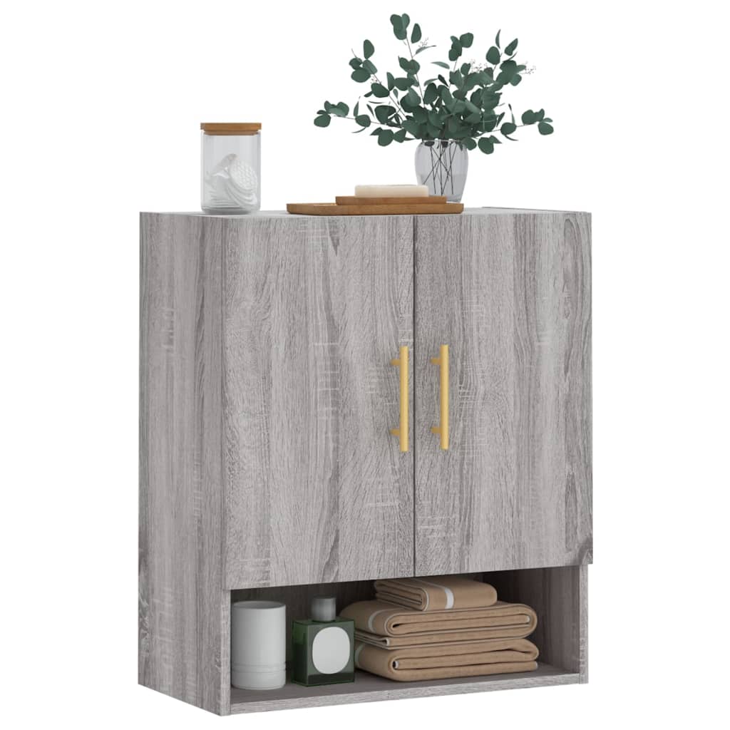 Wall cabinet, grey oak, 60x31x70cm, engineered wood