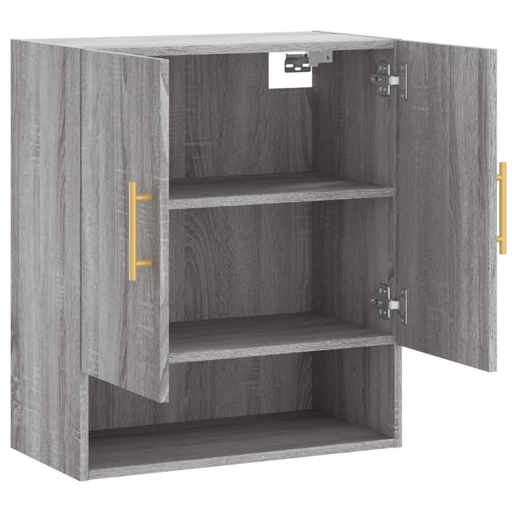 Wall cabinet, grey oak, 60x31x70cm, engineered wood