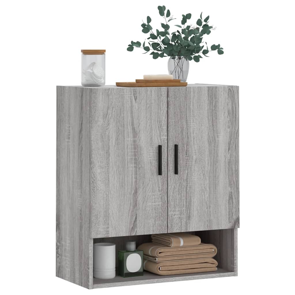 Wall cabinet, grey oak, 60x31x70cm, engineered wood