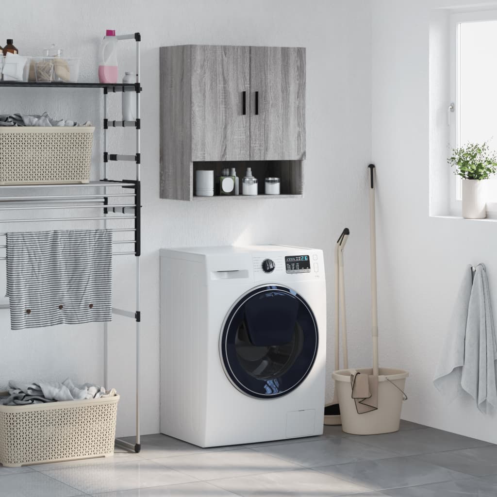 Wall cabinet, grey oak, 60x31x70cm, engineered wood