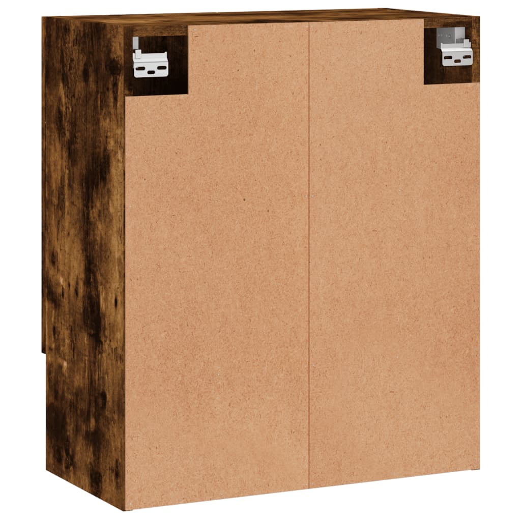 Wall cabinet, smoked oak, 60x31x70cm, engineered wood