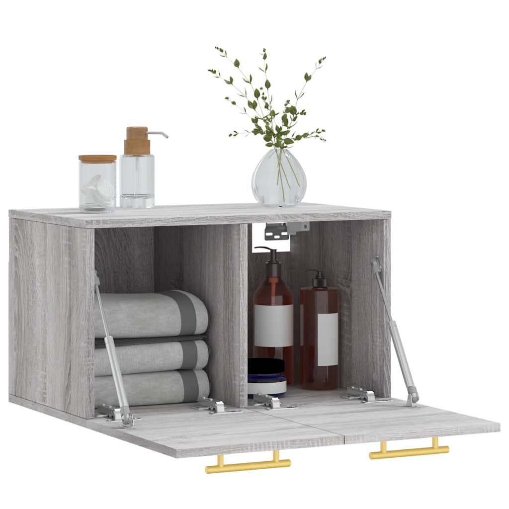 Wall cabinet, grey oak, 60x36.5x35cm, engineered wood