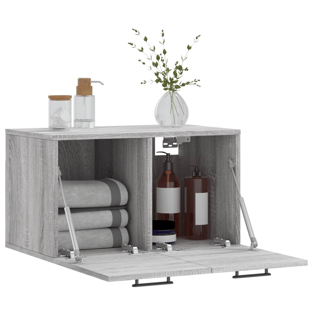 Wall cabinet, grey oak, 60x36.5x35cm, engineered wood