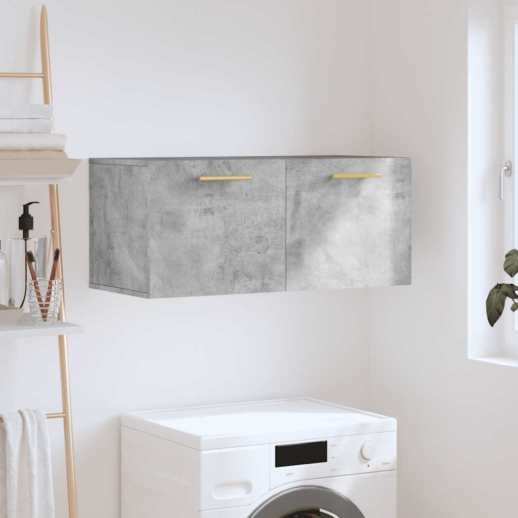 Sieninė spintelė, betono pilka, 80x36,5x35cm, apdirbta mediena
