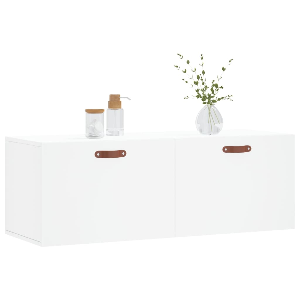 Sieninė spintelė, balta, 100x36,5x35cm, apdirbta mediena