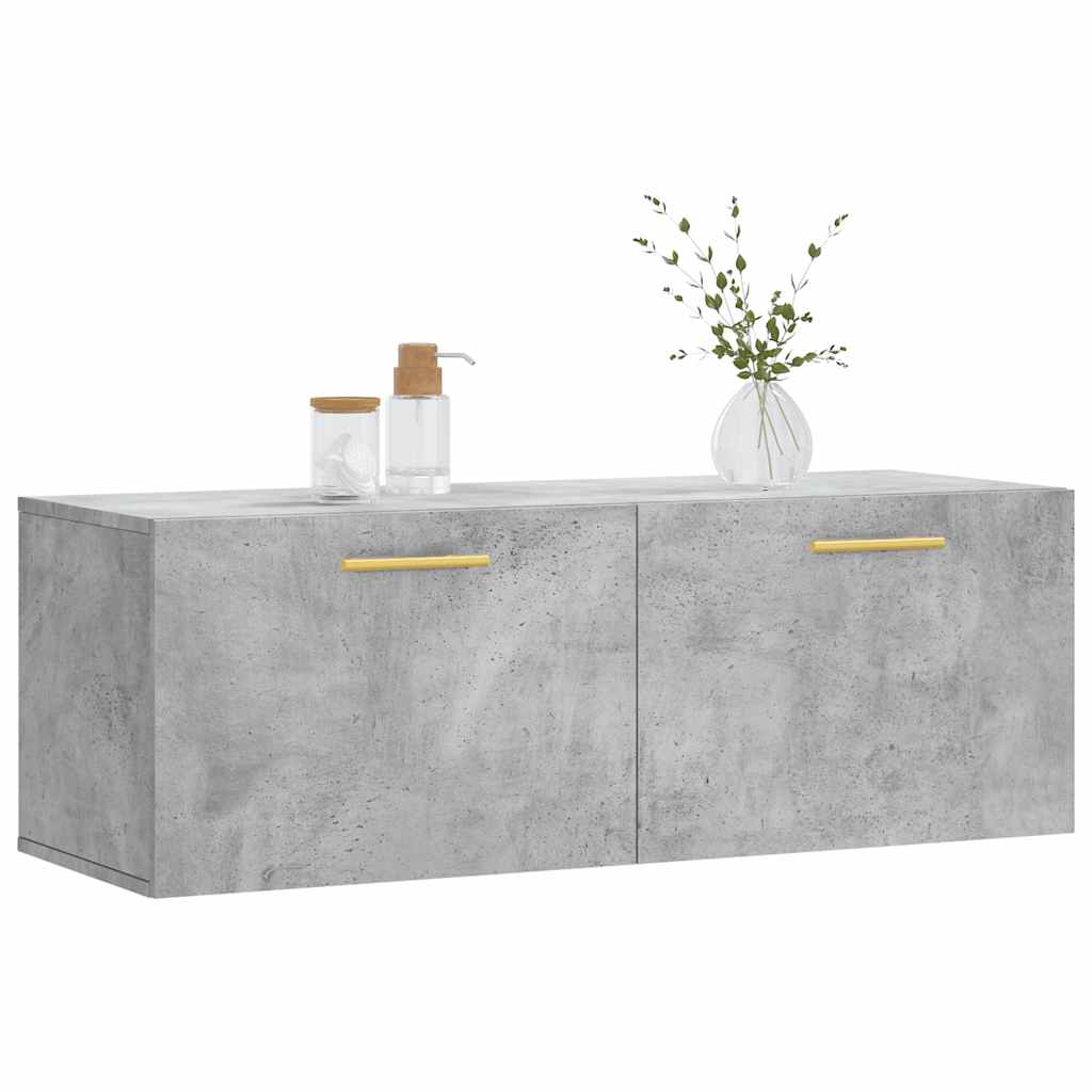 Sieninė spintelė, betono pilka, 100x36,5x35cm, apdirbta mediena