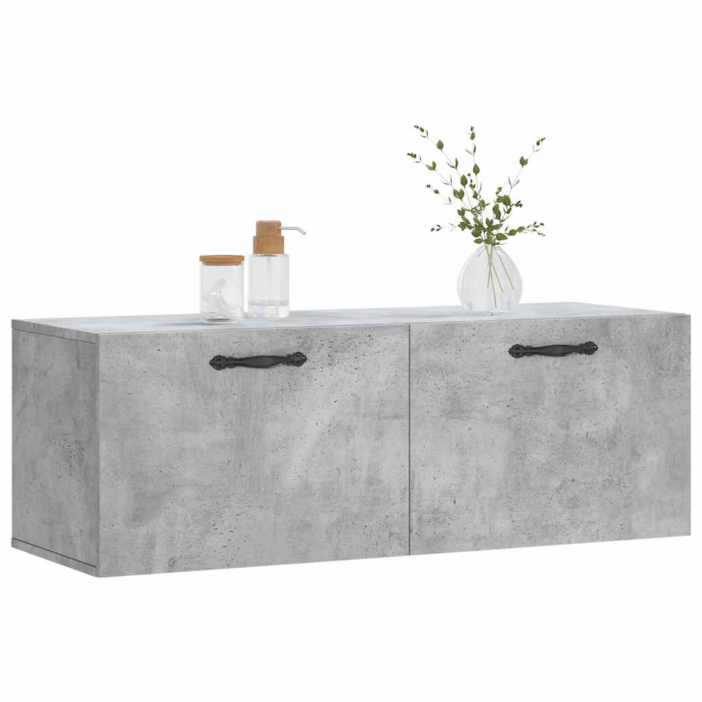 Sieninė spintelė, betono pilka, 100x36,5x35cm, apdirbta mediena