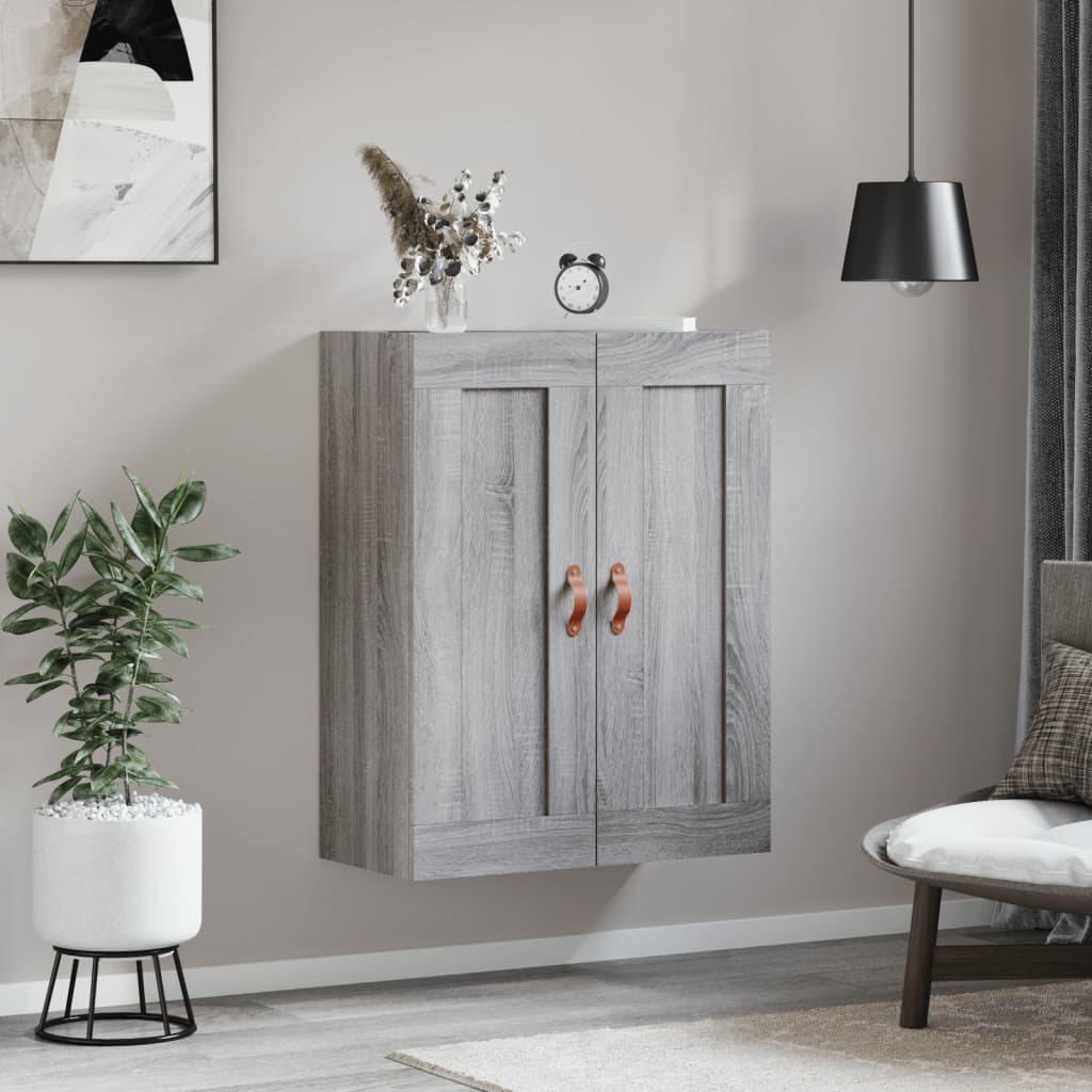 Wall-mounted cabinet, gray, 69.5x34x90cm, wood