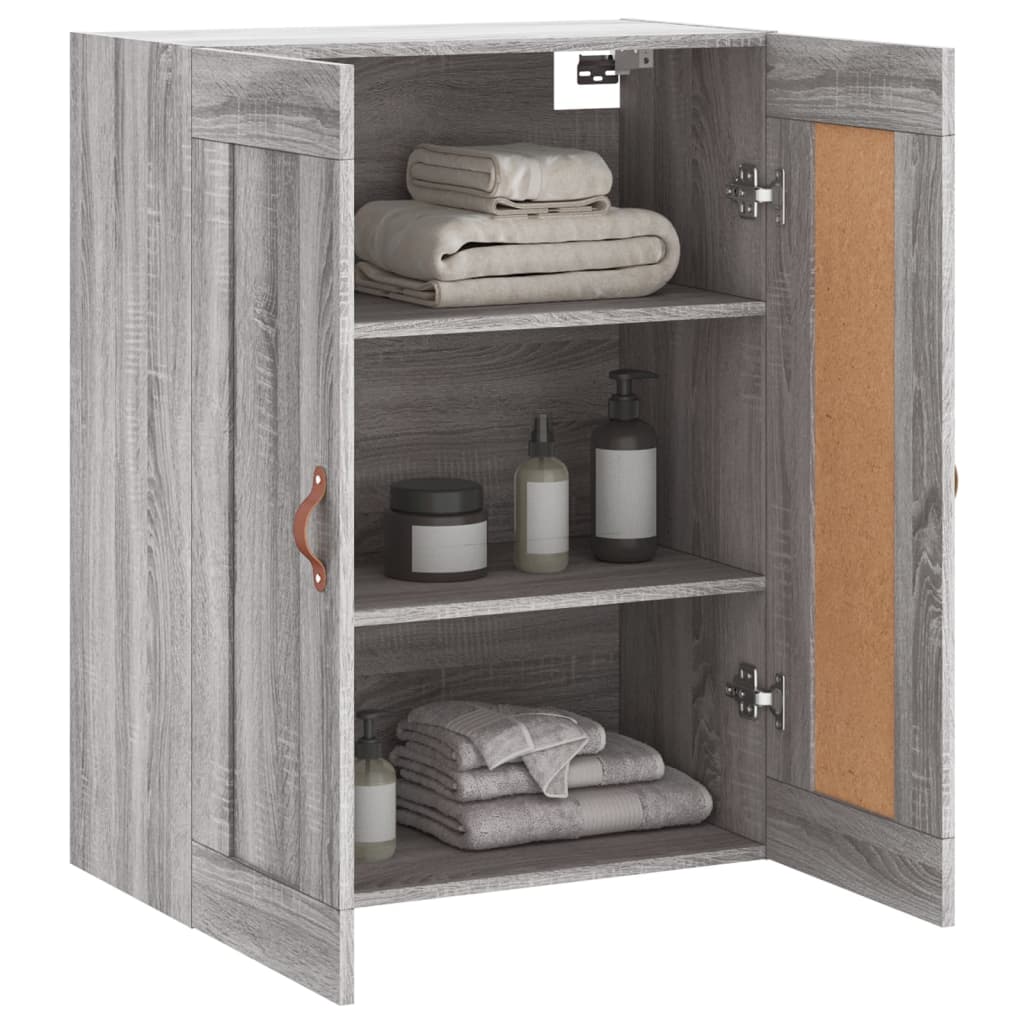 Wall-mounted cabinet, gray, 69.5x34x90cm, wood