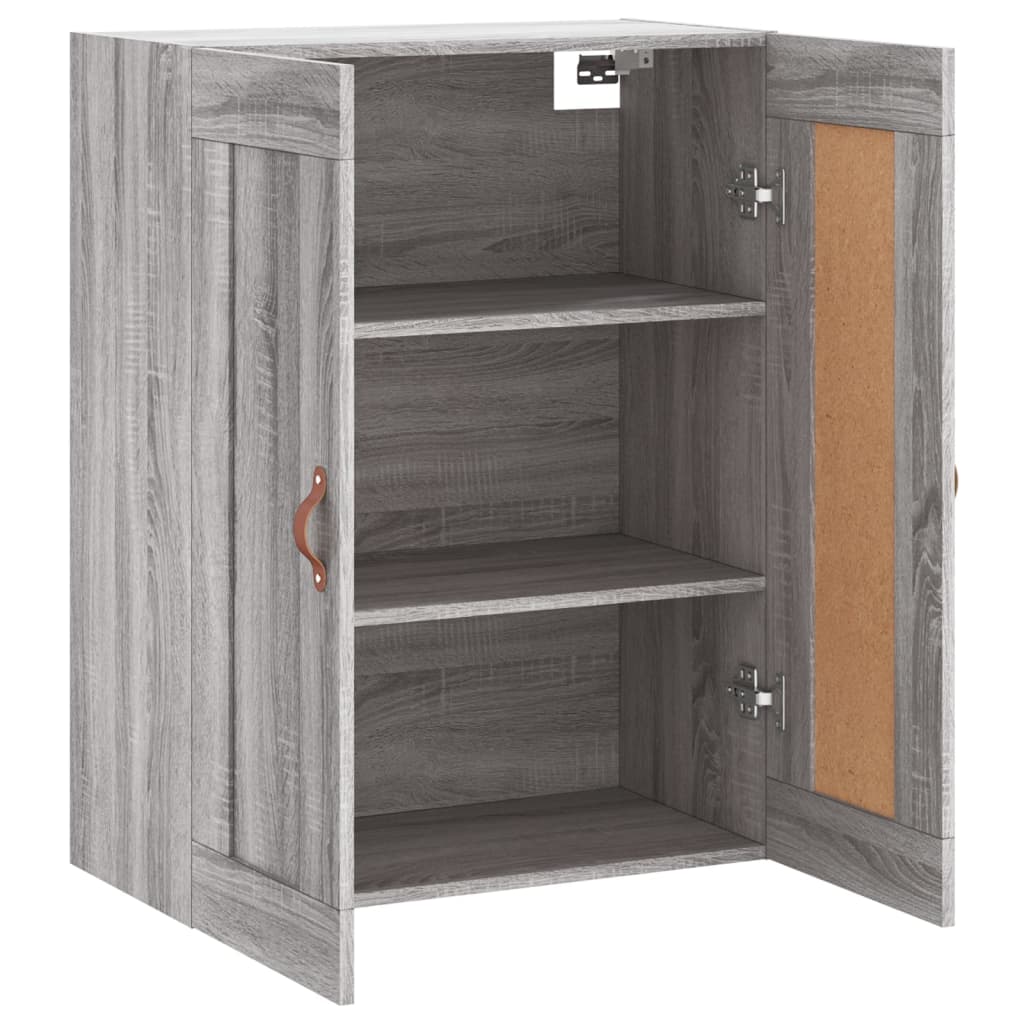 Wall-mounted cabinet, gray, 69.5x34x90cm, wood