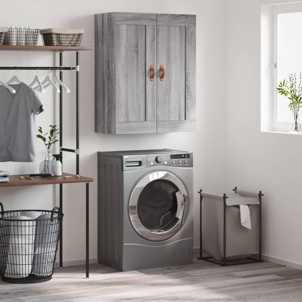 Wall-mounted cabinet, gray, 69.5x34x90cm, wood