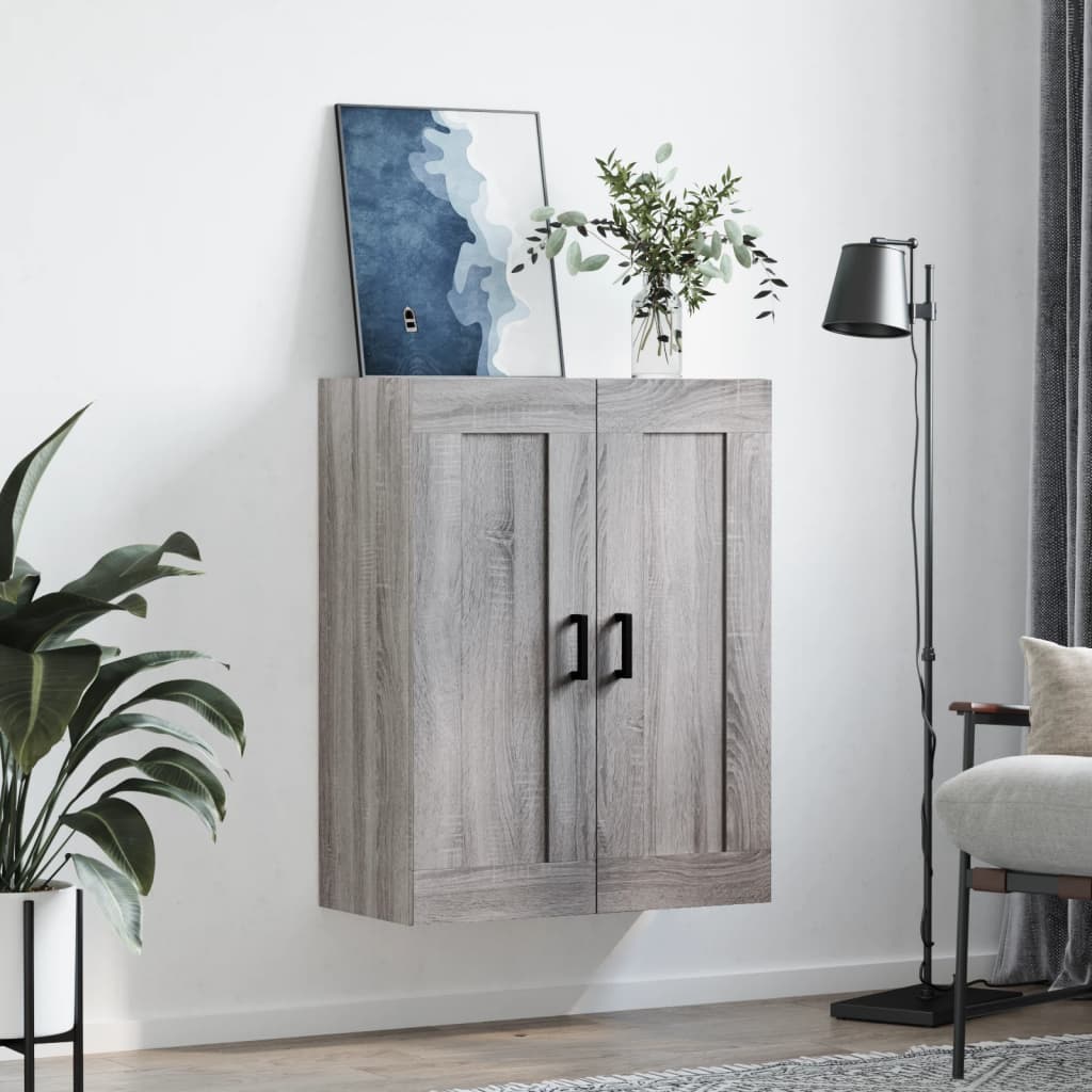 Wall-mounted cabinet, gray, 69.5x34x90cm, wood