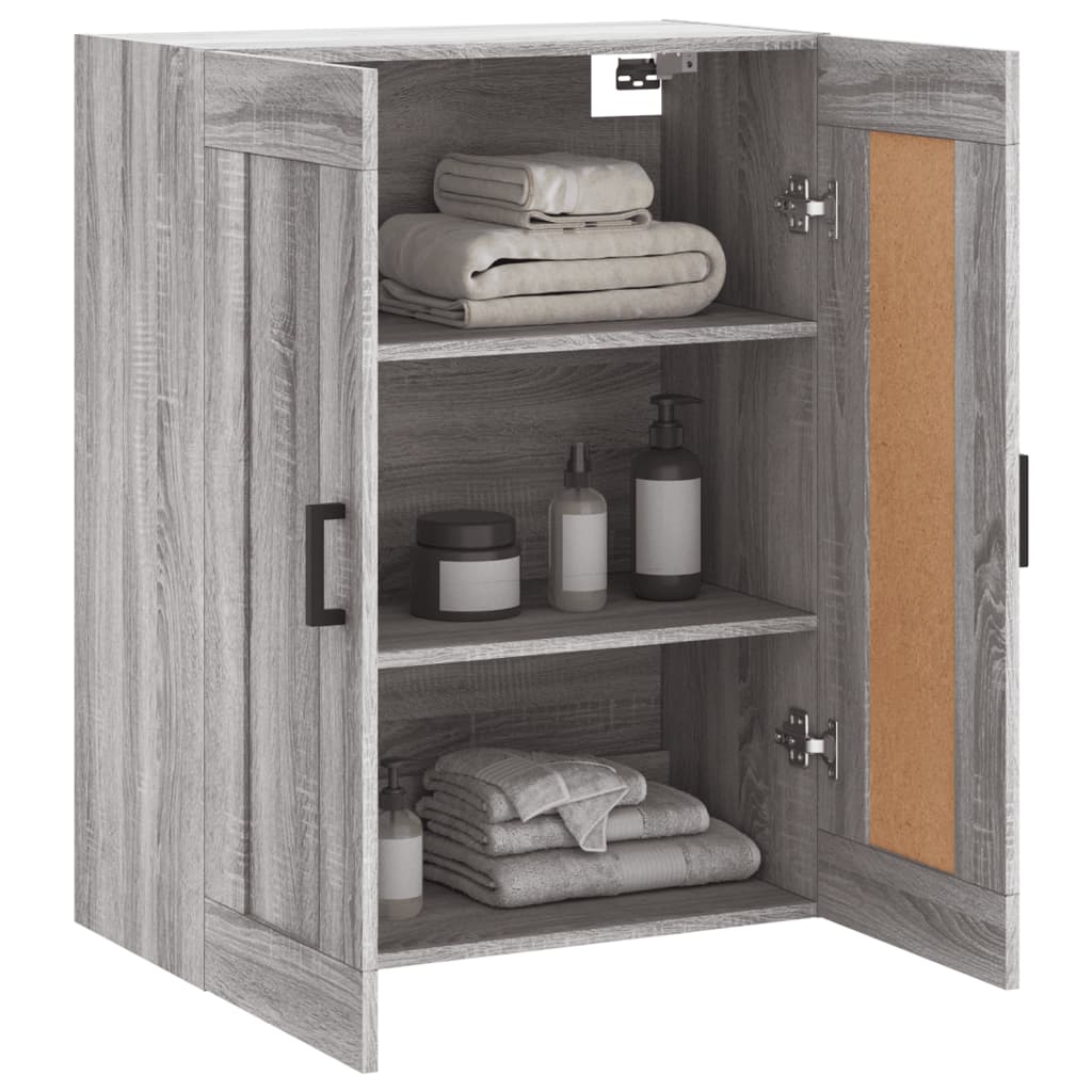 Wall-mounted cabinet, gray, 69.5x34x90cm, wood