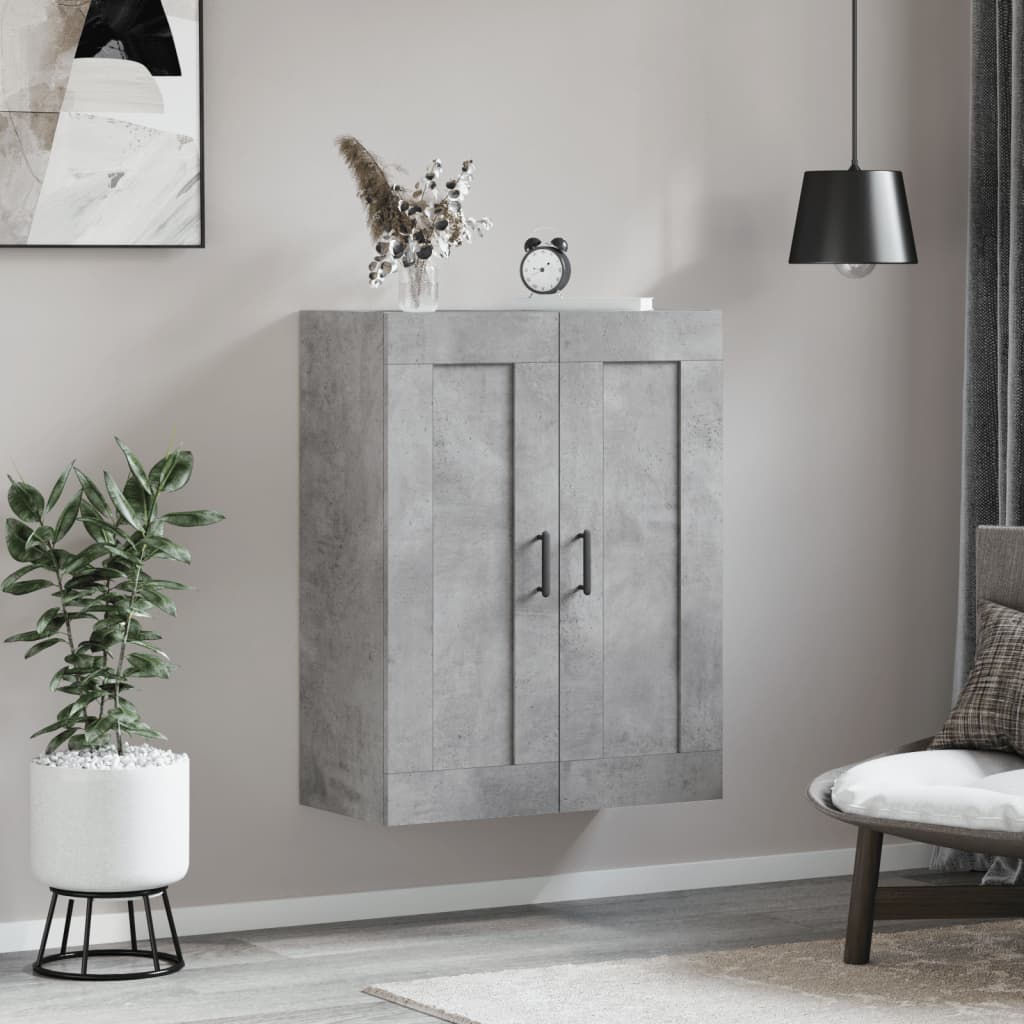 Wall mounted cabinet, concrete, 69.5x34x90cm, wood