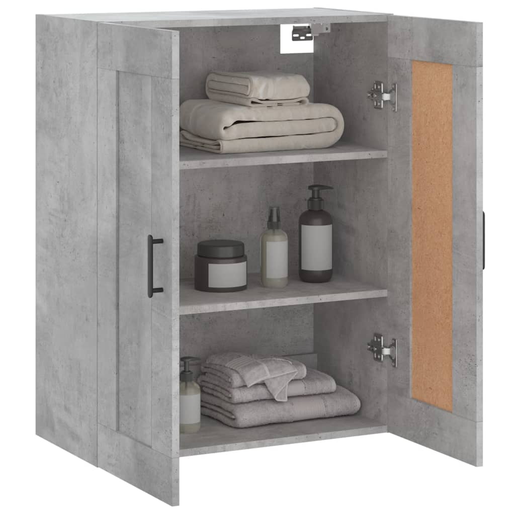 Wall mounted cabinet, concrete, 69.5x34x90cm, wood