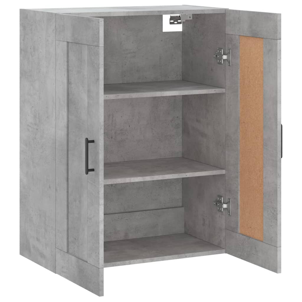 Wall mounted cabinet, concrete, 69.5x34x90cm, wood
