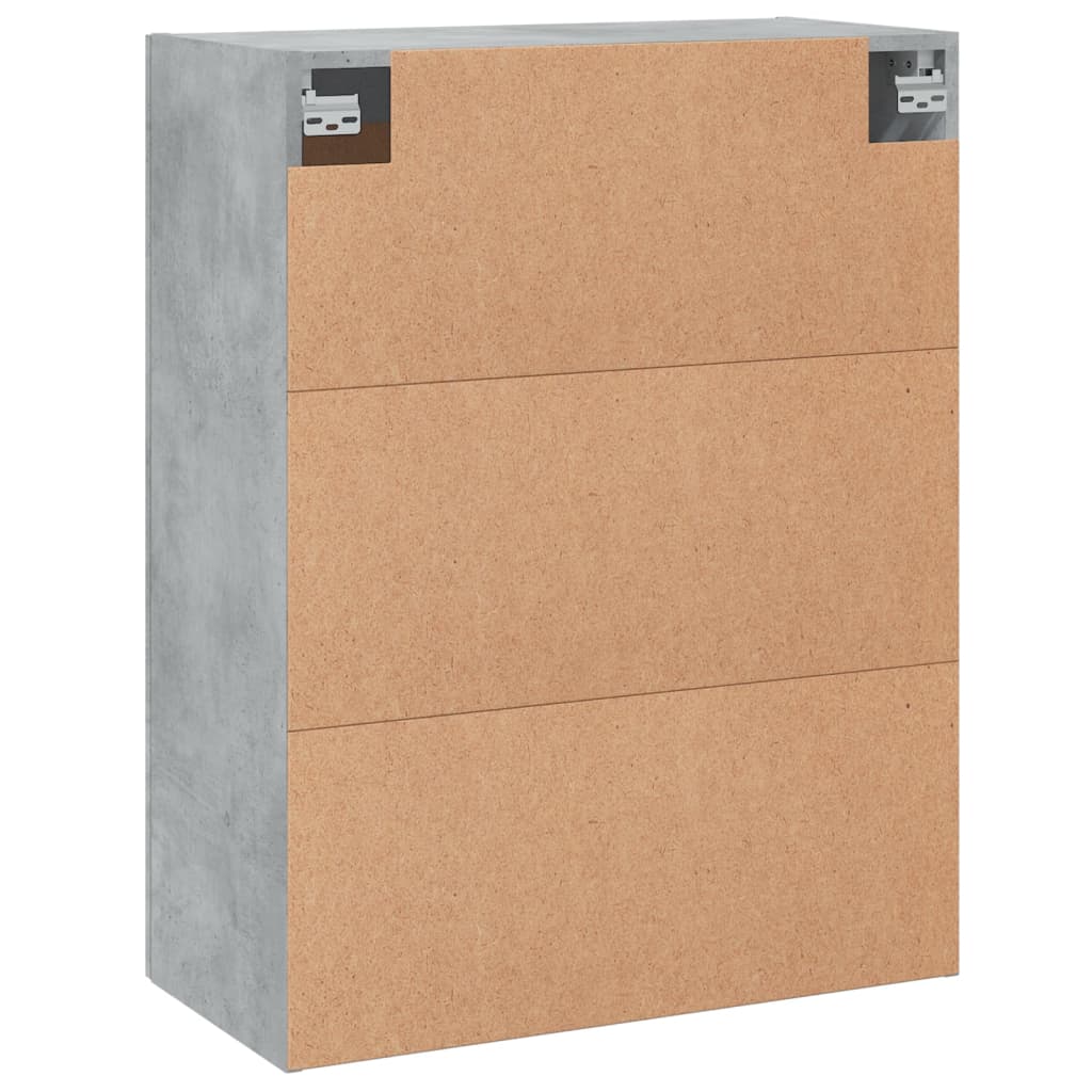 Wall mounted cabinet, concrete, 69.5x34x90cm, wood