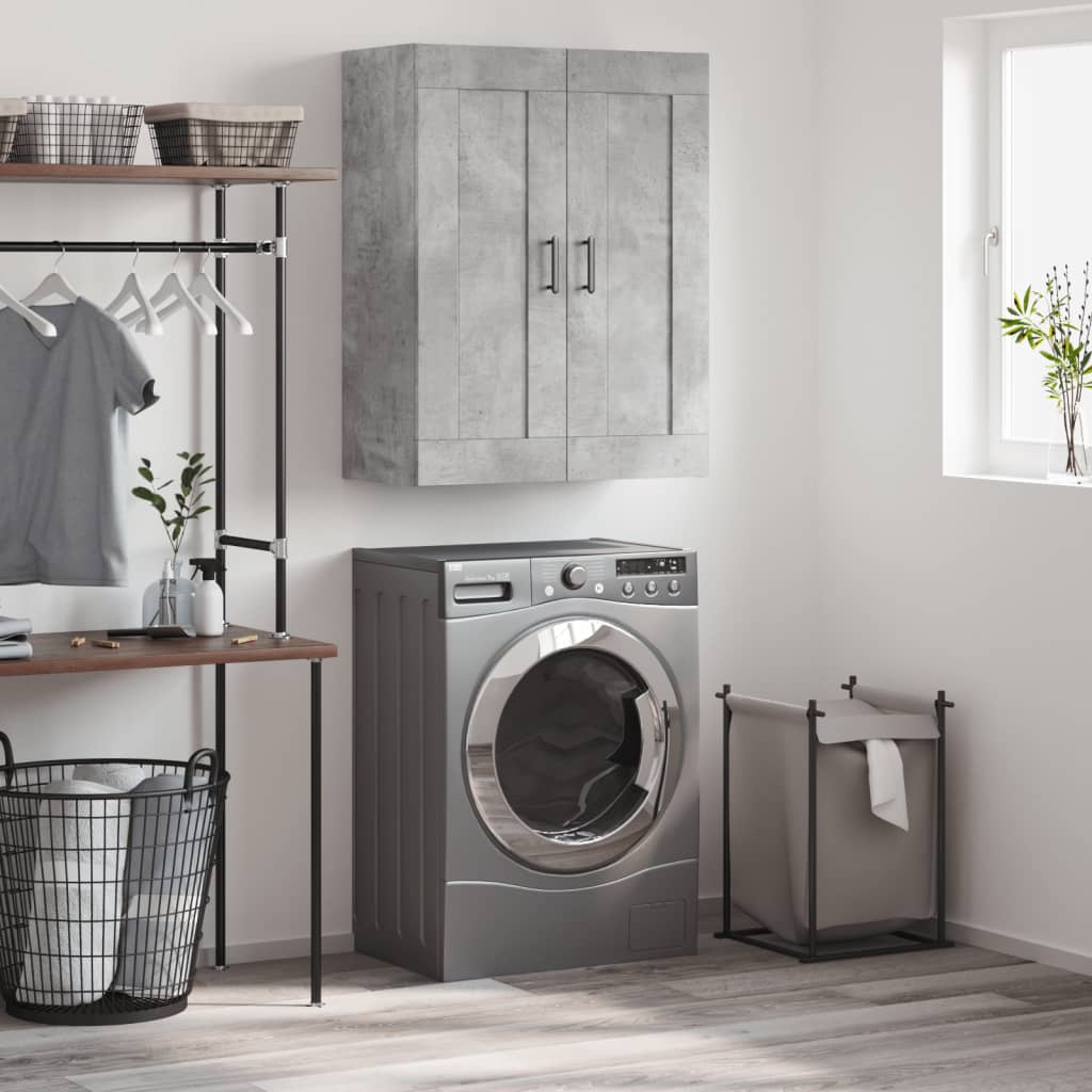 Wall mounted cabinet, concrete, 69.5x34x90cm, wood