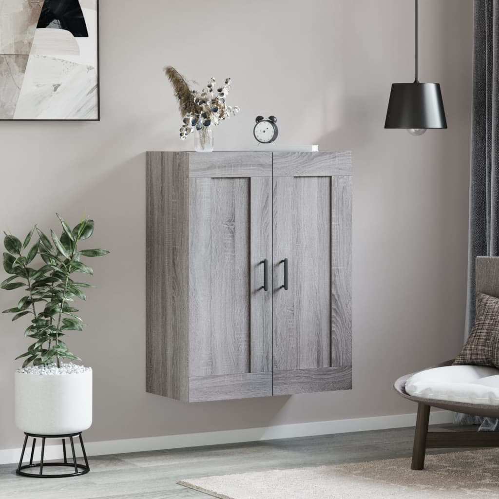 Wall-mounted cabinet, gray, 69.5x34x90cm, wood