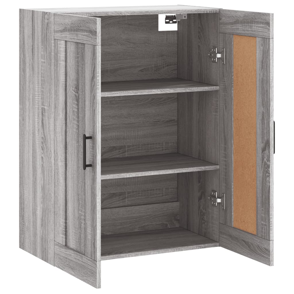 Wall-mounted cabinet, gray, 69.5x34x90cm, wood