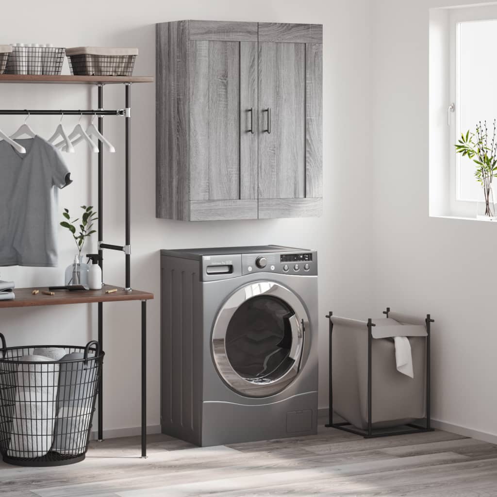 Wall-mounted cabinet, gray, 69.5x34x90cm, wood